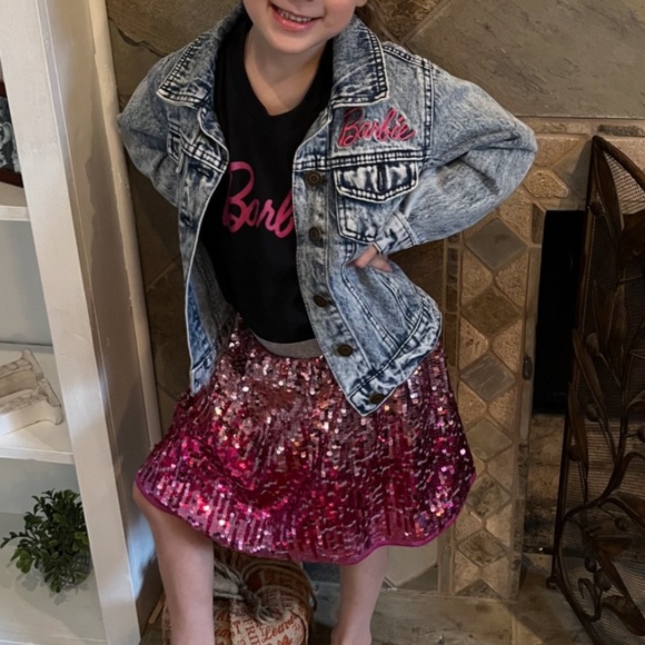 Barbie Girl’s Denim Button Down Embroidered Jacket - Picture 2 of 5